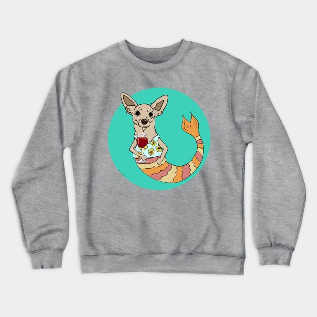 Chester the Chihuahua Crewneck Sweatshirt by abrushwithhumor